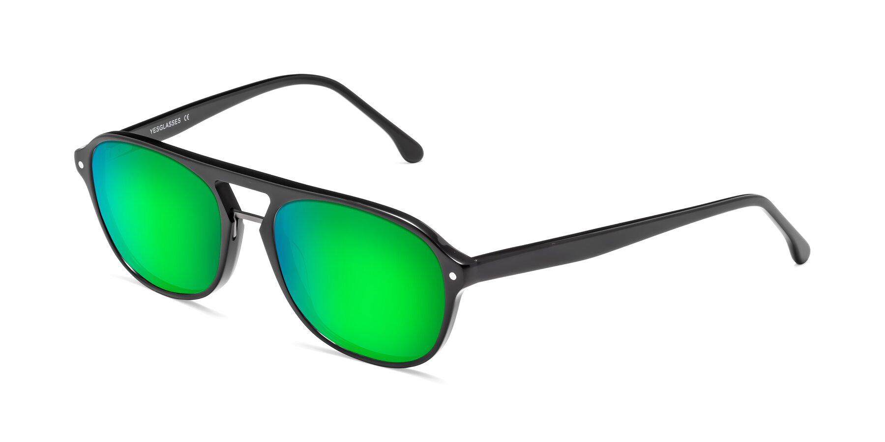Angle of 17416 in Black with Green Mirrored Lenses