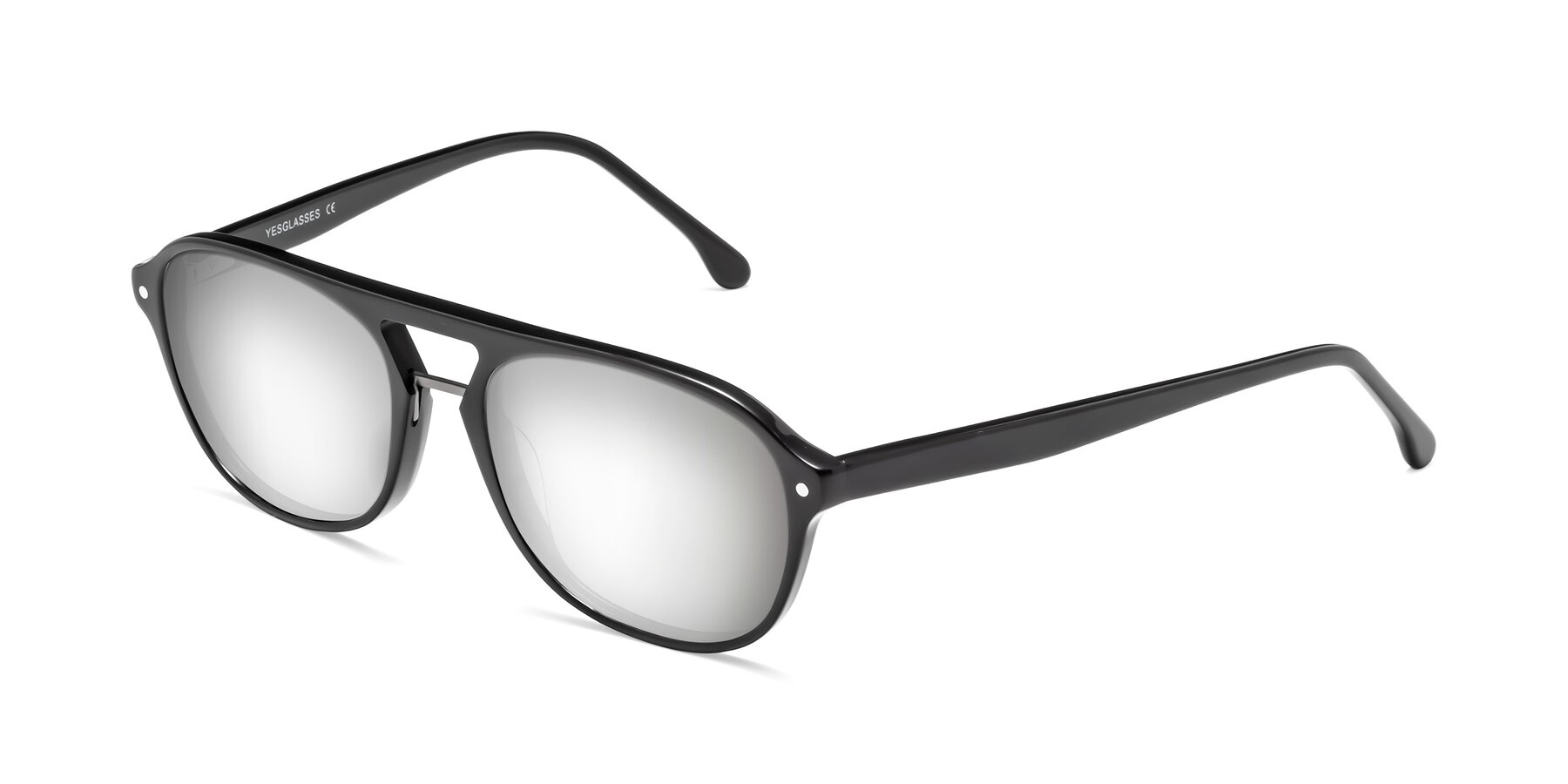 Angle of 17416 in Black with Silver Mirrored Lenses