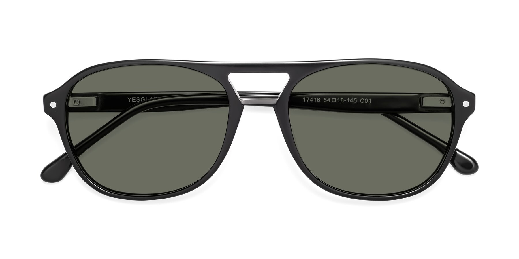 Folded Front of 17416 in Black with Gray Polarized Lenses