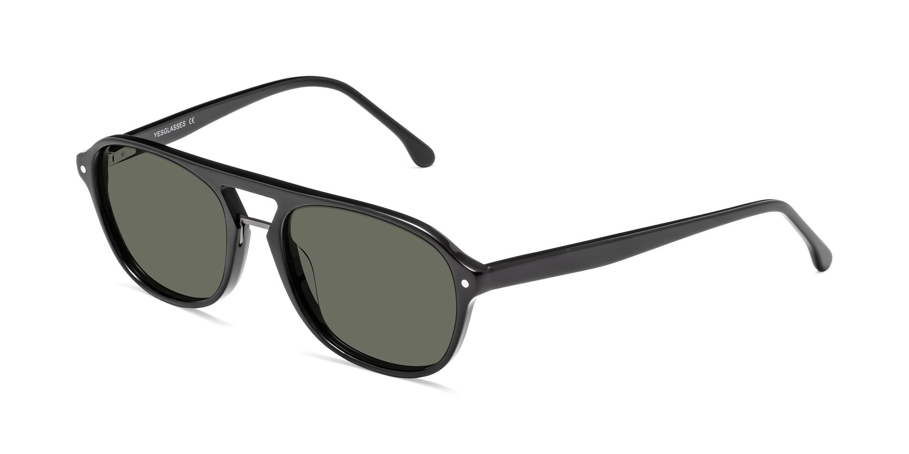 Angle of 17416 in Black with Gray Polarized Lenses