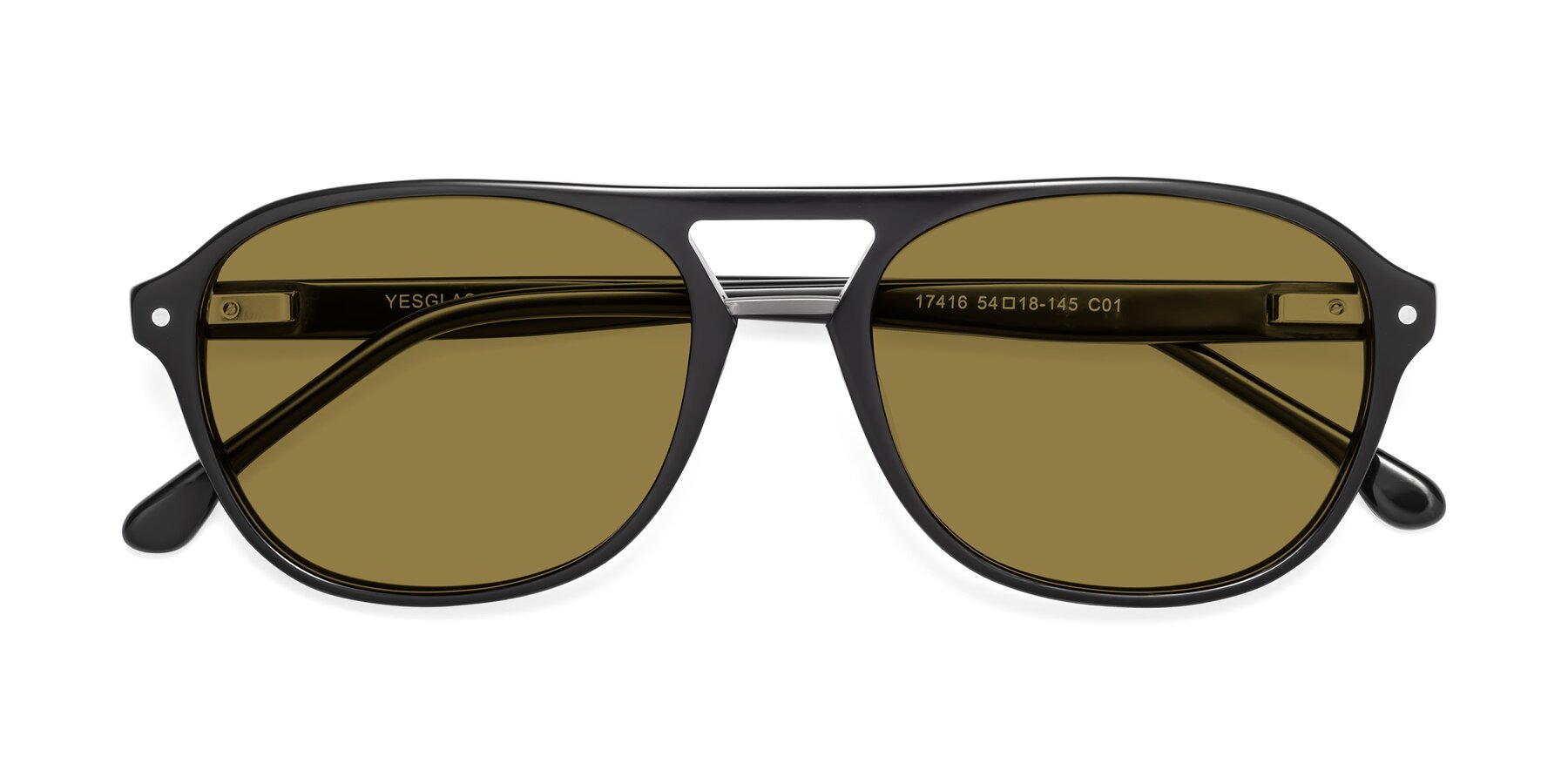 Folded Front of 17416 in Black with Brown Polarized Lenses