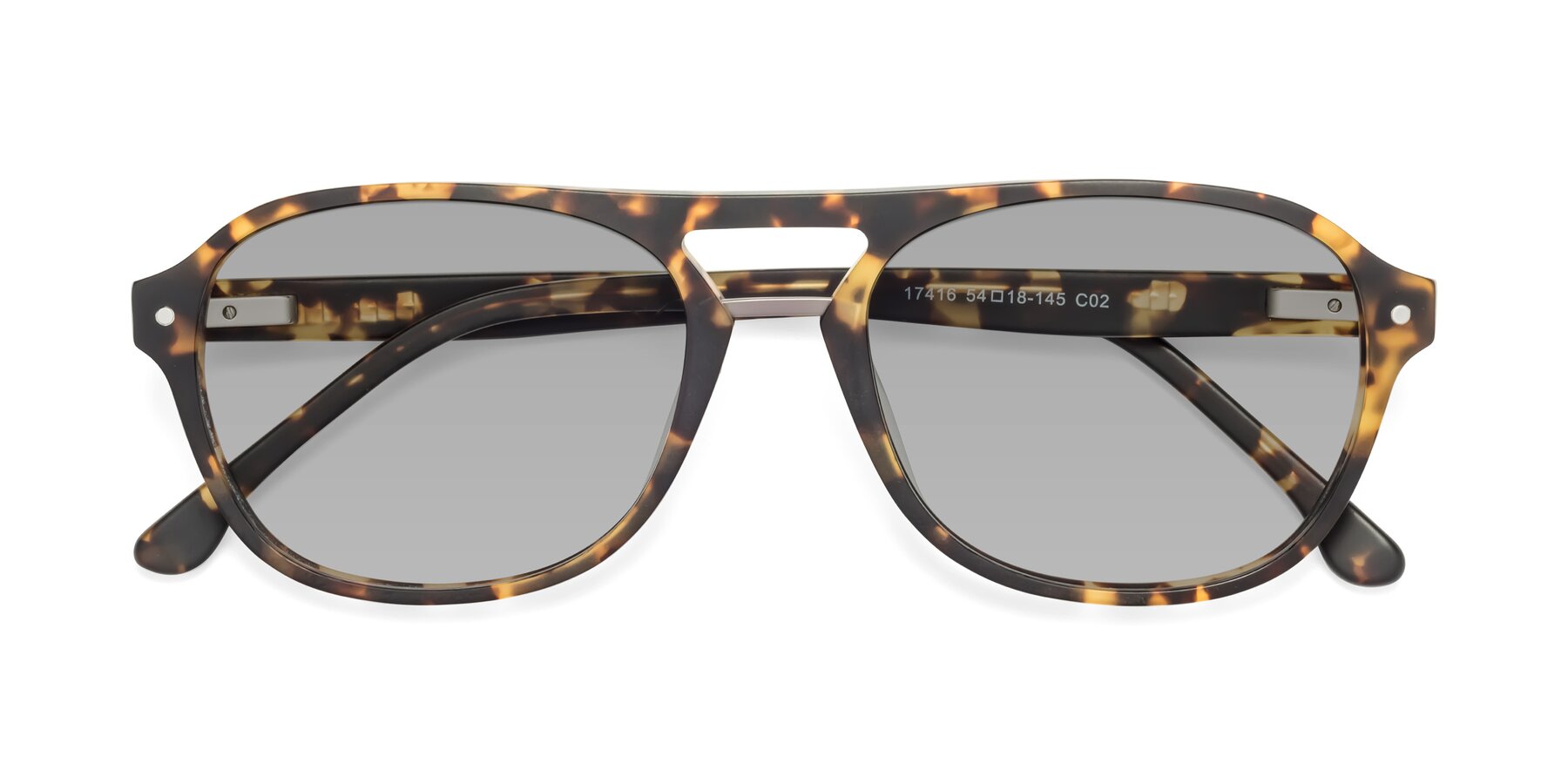 Folded Front of 17416 in Matte Tortoise with Light Gray Tinted Lenses
