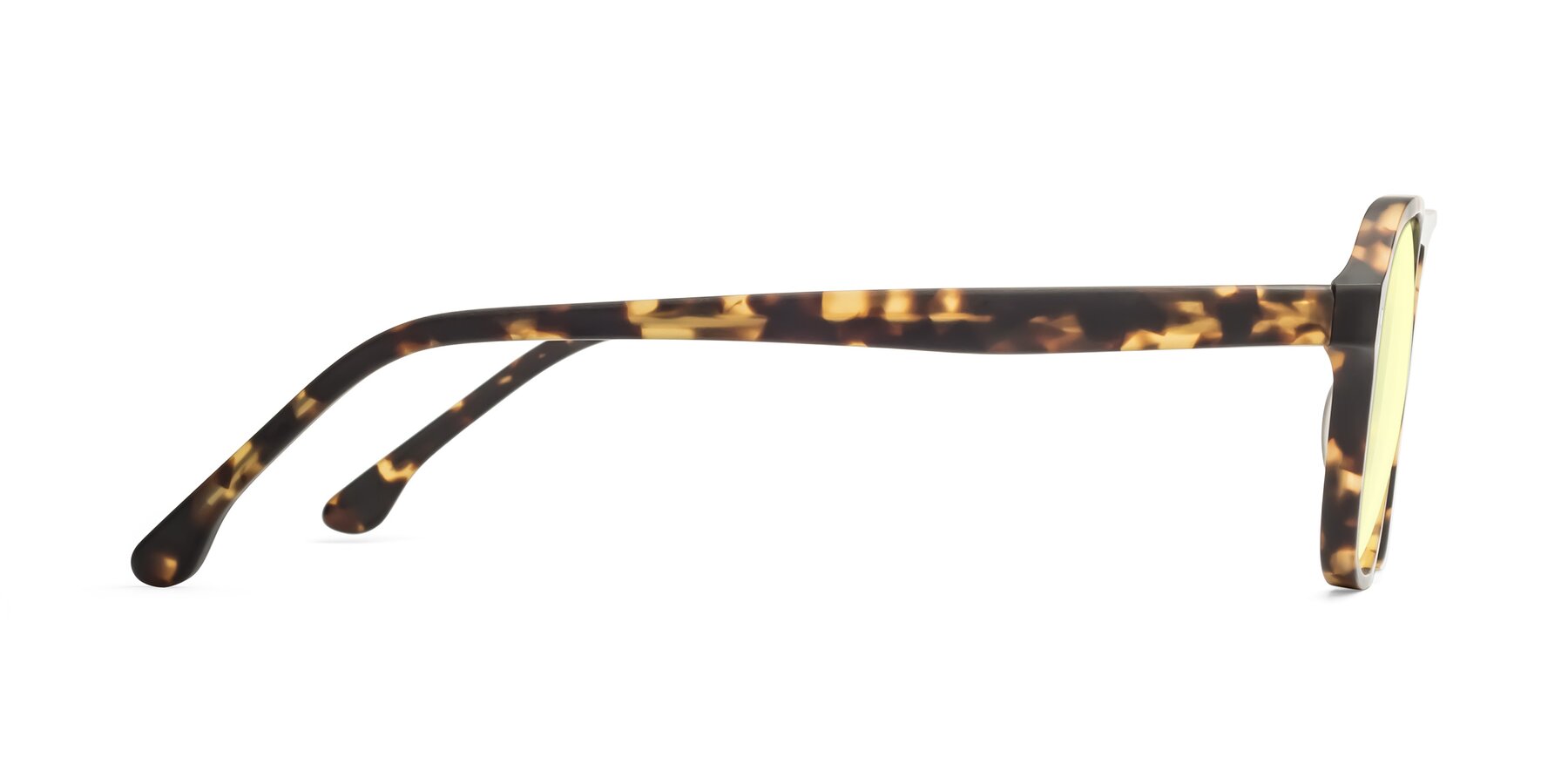 Side of 17416 in Matte Tortoise with Light Yellow Tinted Lenses