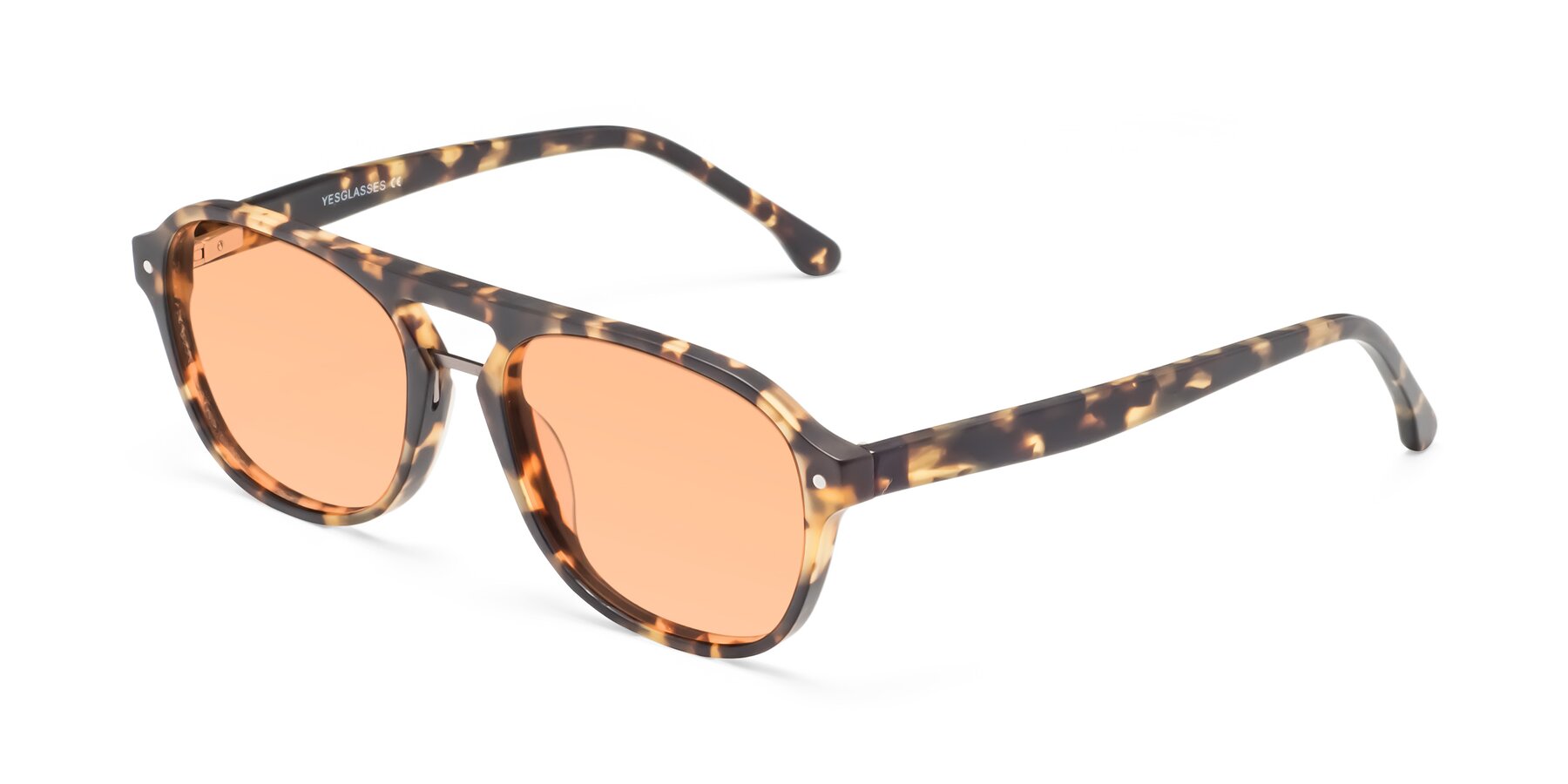Angle of 17416 in Matte Tortoise with Light Orange Tinted Lenses