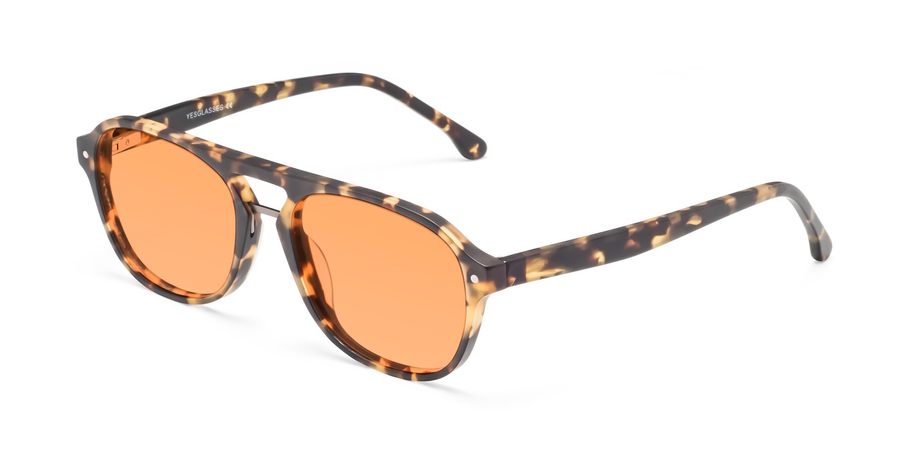 Angle of 17416 in Matte Tortoise with Medium Orange Tinted Lenses