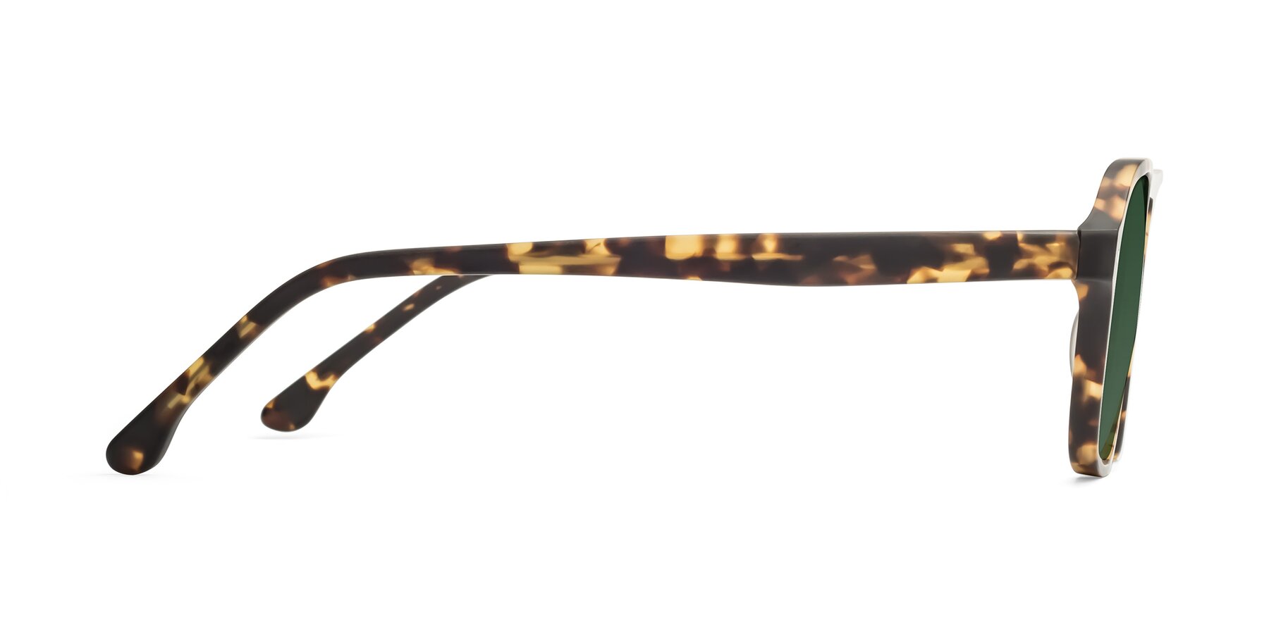 Side of 17416 in Matte Tortoise with Green Tinted Lenses