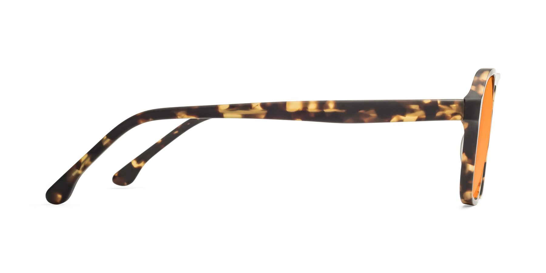 Side of 17416 in Matte Tortoise with Orange Tinted Lenses