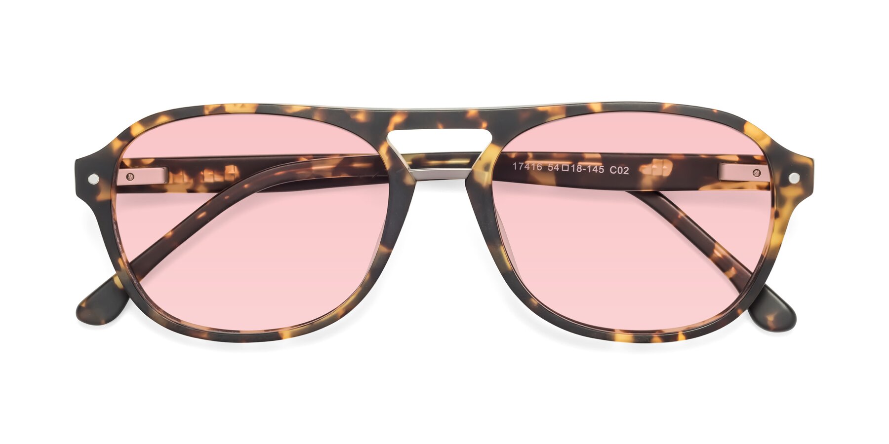 Folded Front of 17416 in Matte Tortoise with Light Garnet Tinted Lenses