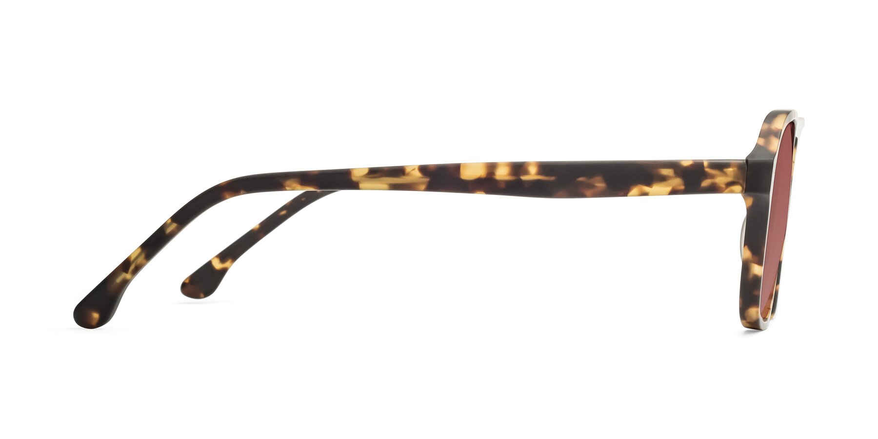 Side of 17416 in Matte Tortoise with Garnet Tinted Lenses