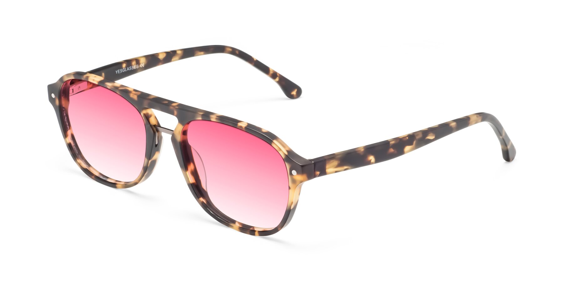 Angle of 17416 in Matte Tortoise with Pink Gradient Lenses