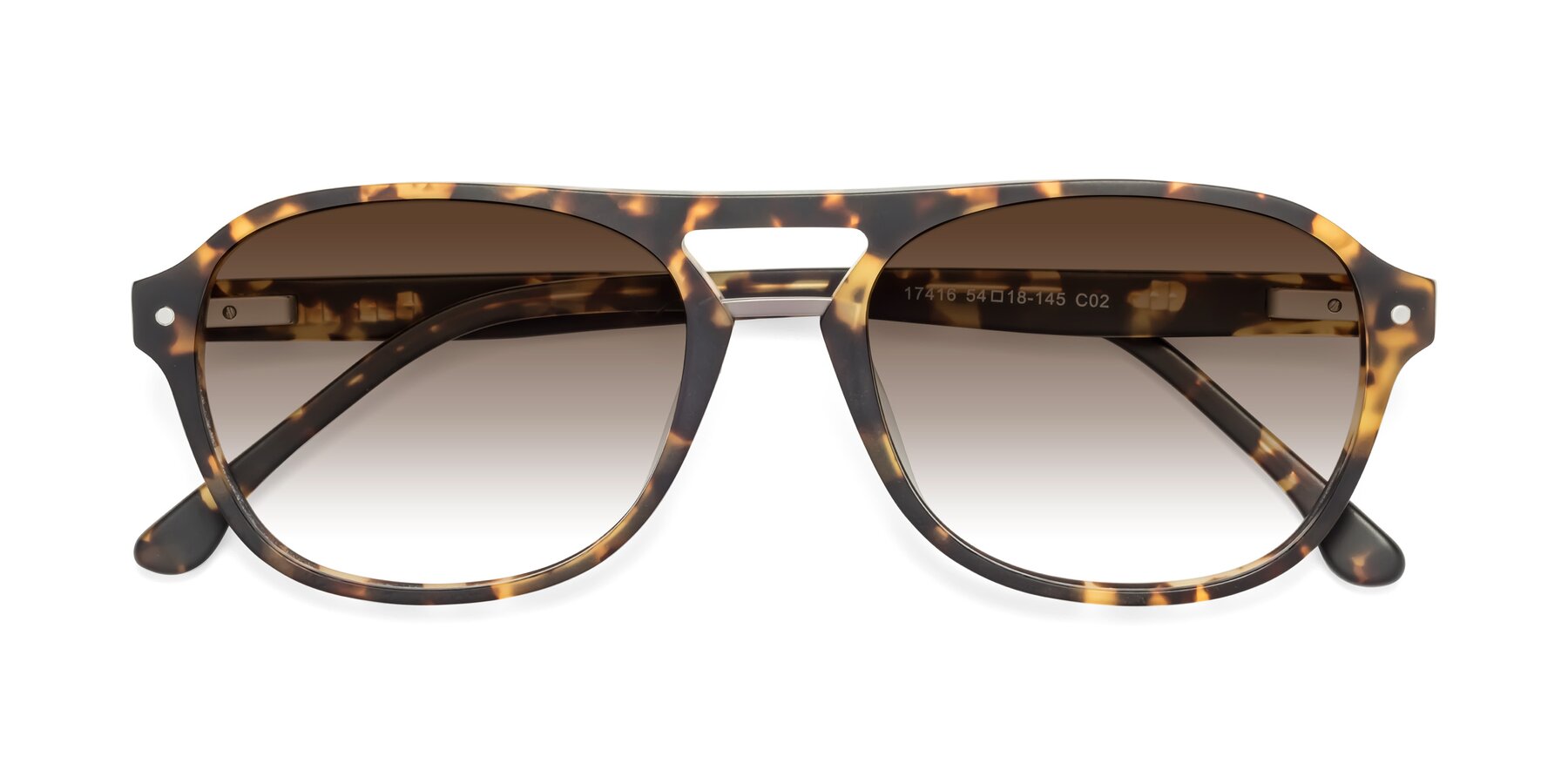 Folded Front of 17416 in Matte Tortoise with Brown Gradient Lenses