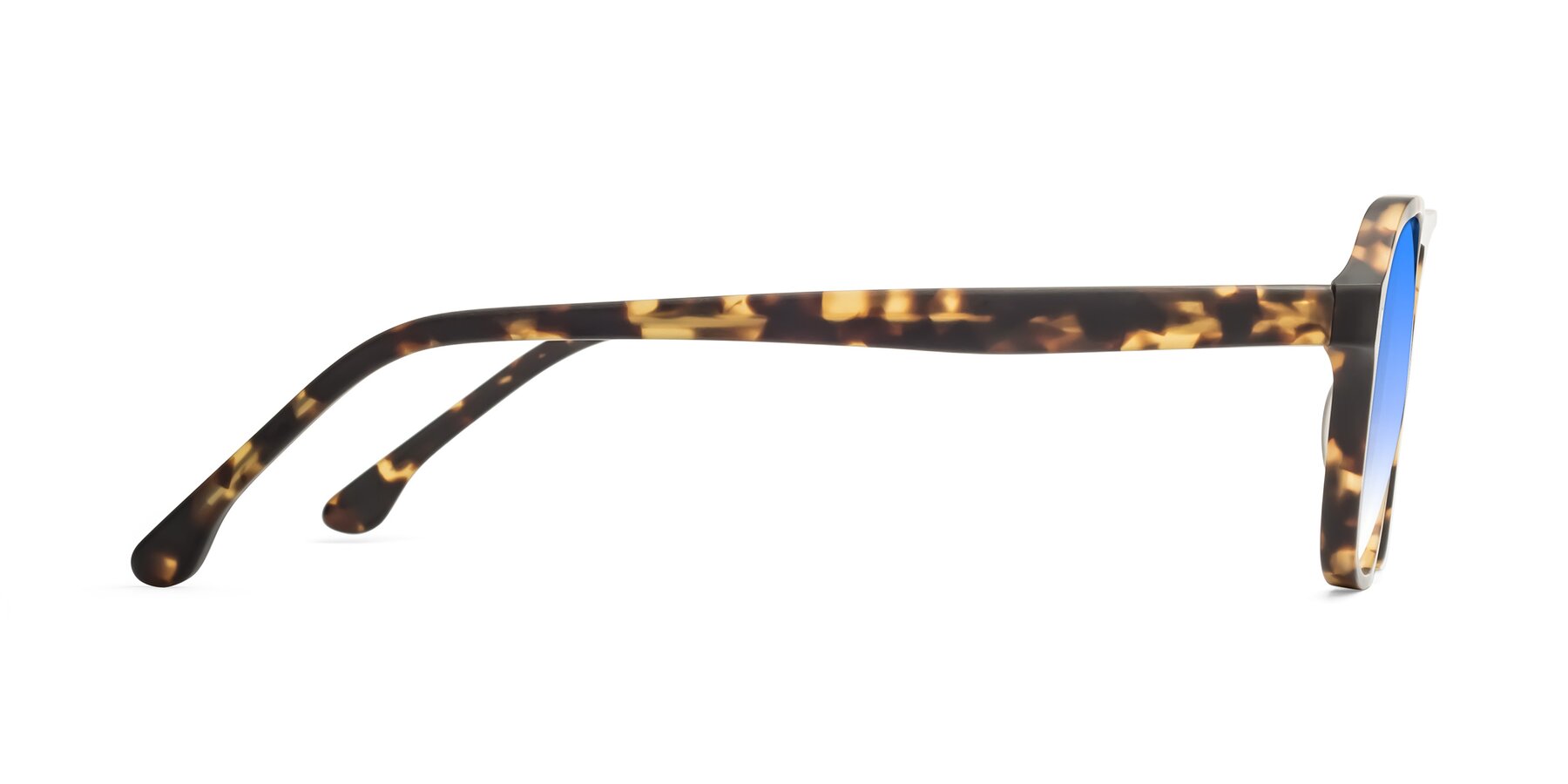 Side of 17416 in Matte Tortoise with Blue Gradient Lenses