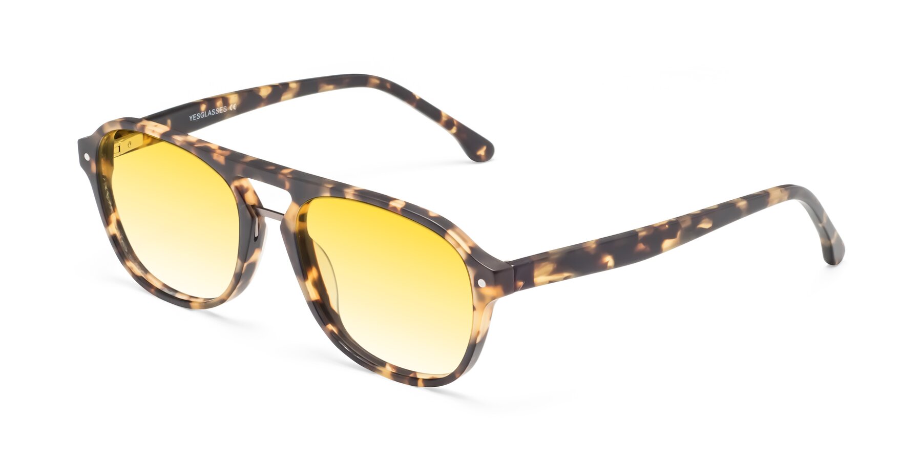 Angle of 17416 in Matte Tortoise with Yellow Gradient Lenses