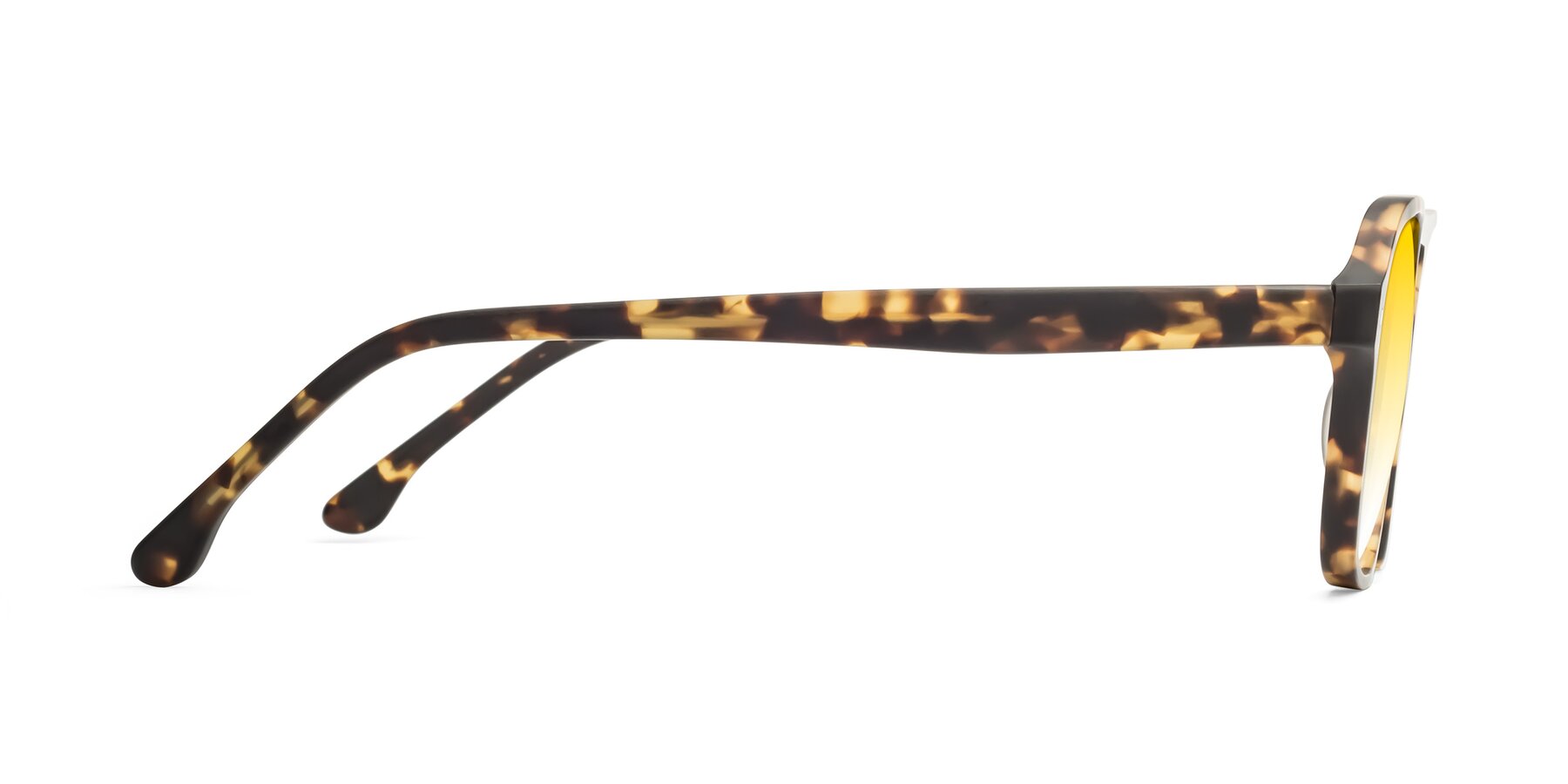 Side of 17416 in Matte Tortoise with Yellow Gradient Lenses