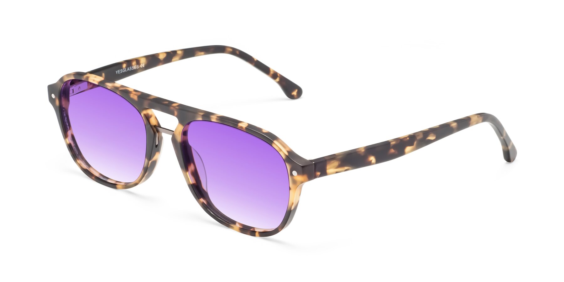 Angle of 17416 in Matte Tortoise with Purple Gradient Lenses