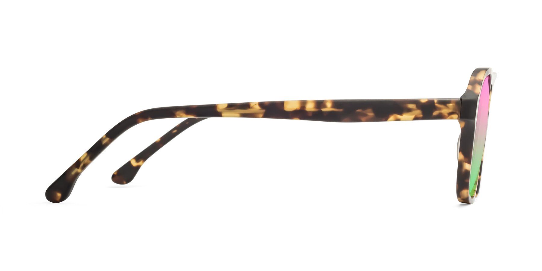 Side of 17416 in Matte Tortoise with Pink / Green Gradient Lenses