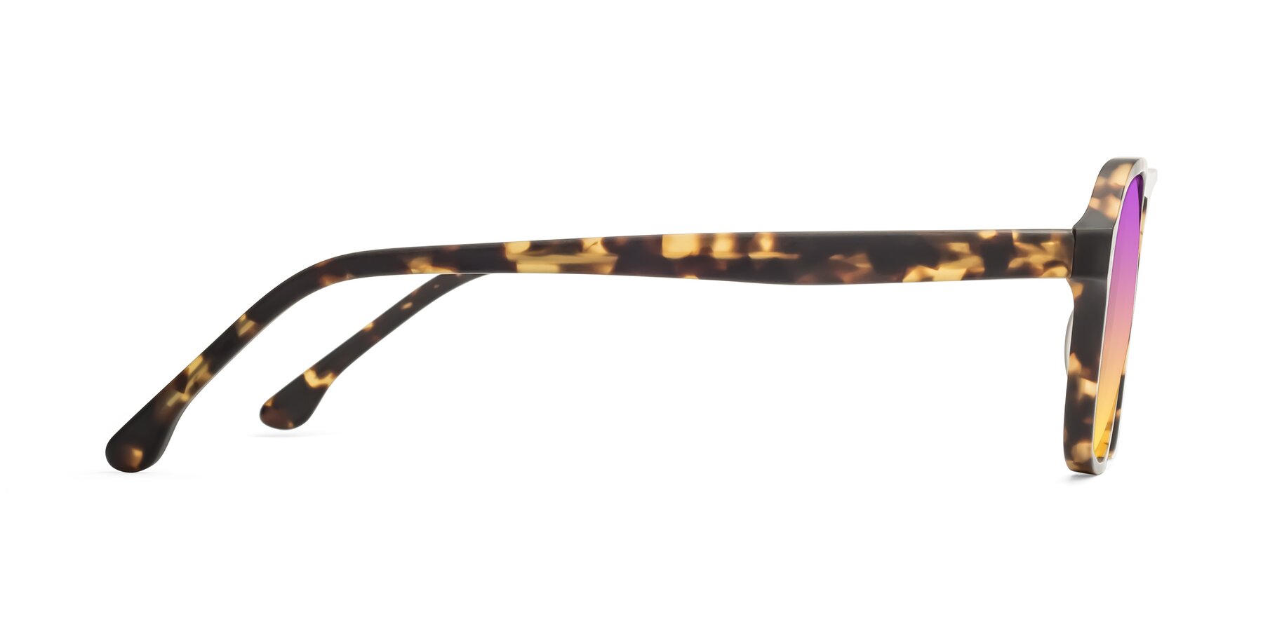Side of 17416 in Matte Tortoise with Purple / Yellow Gradient Lenses