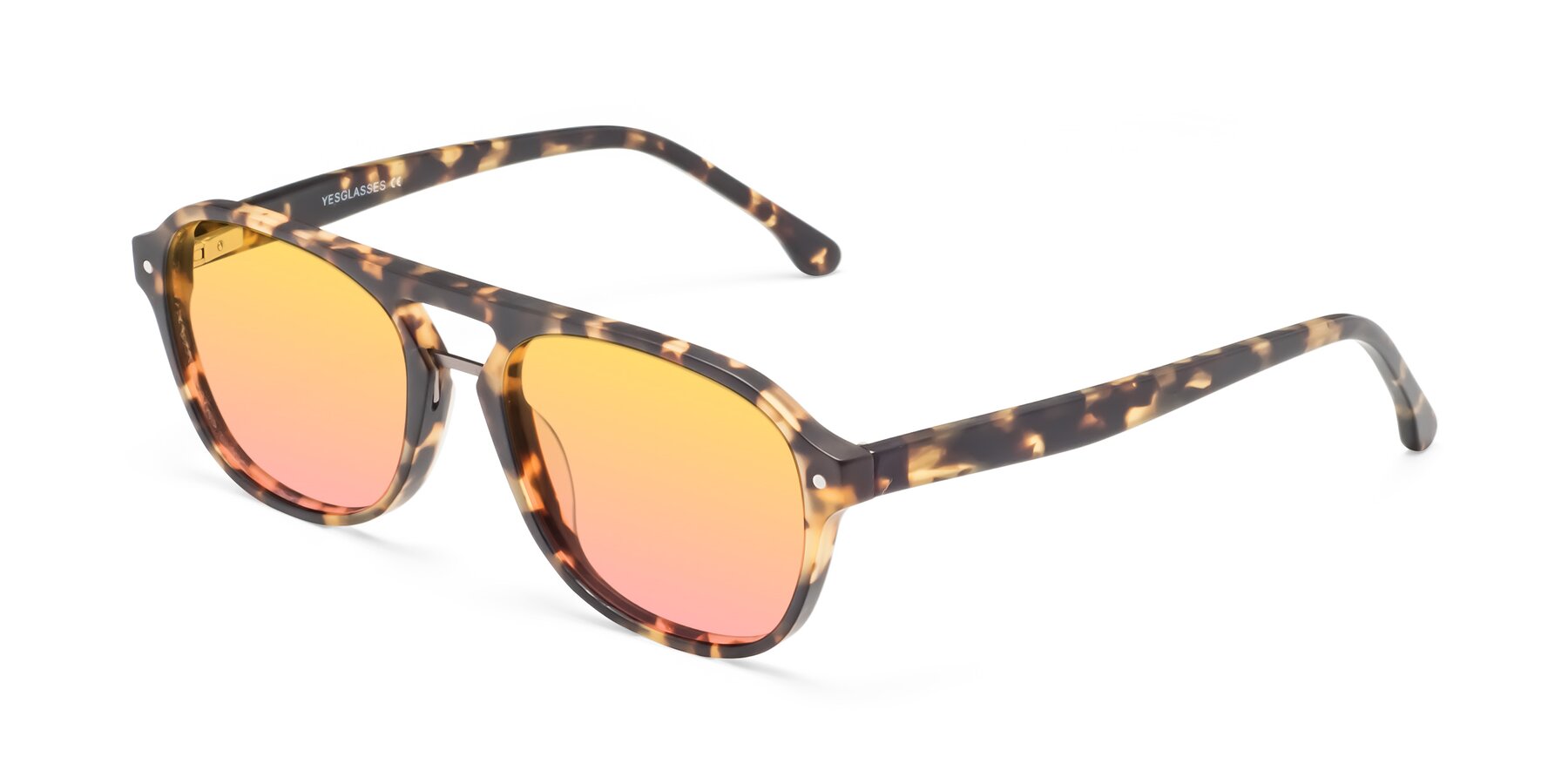 Angle of 17416 in Matte Tortoise with Yellow / Pink Gradient Lenses