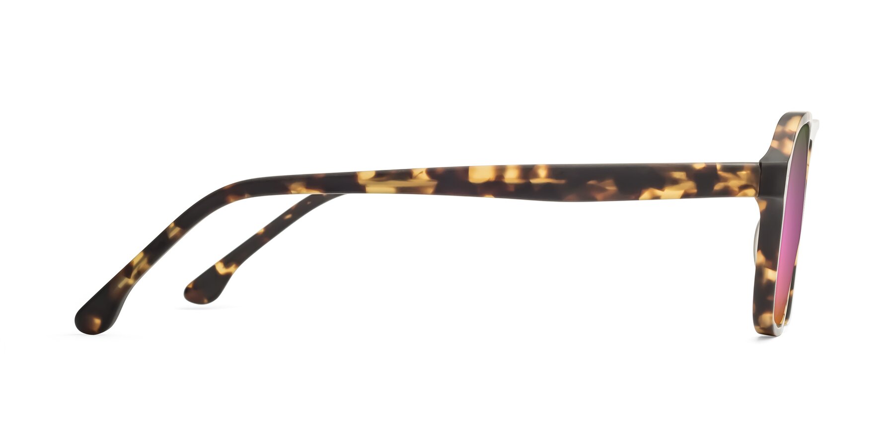 Side of 17416 in Matte Tortoise with Pink Mirrored Lenses