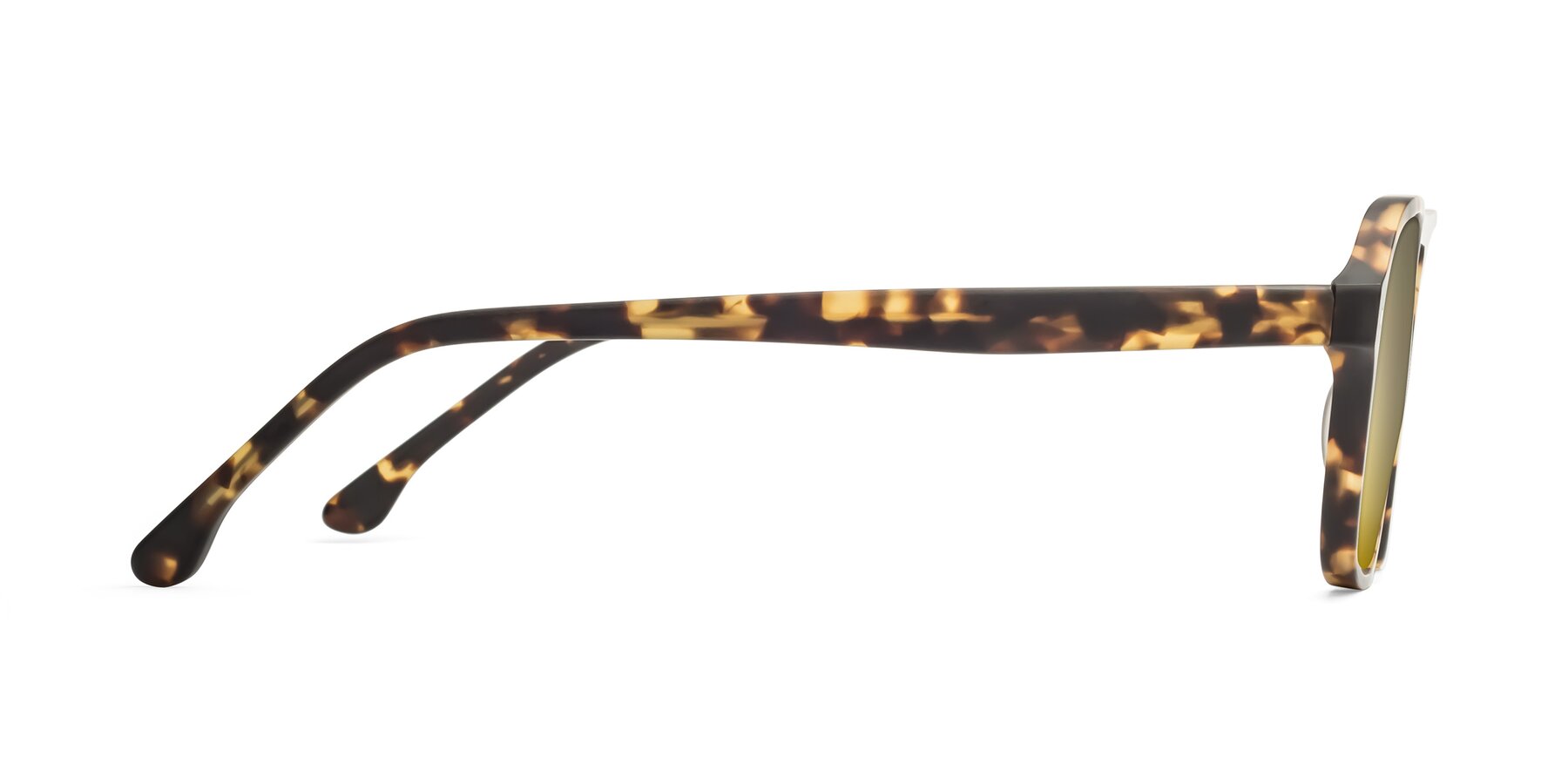 Side of 17416 in Matte Tortoise with Gold Mirrored Lenses
