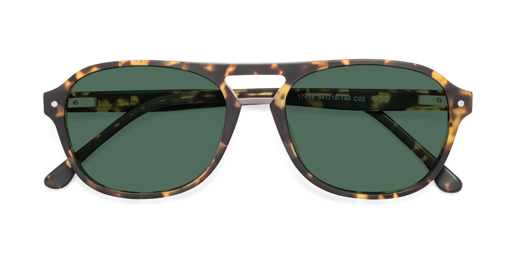 Folded Front of 17416 in Matte Tortoise with Green Polarized Lenses