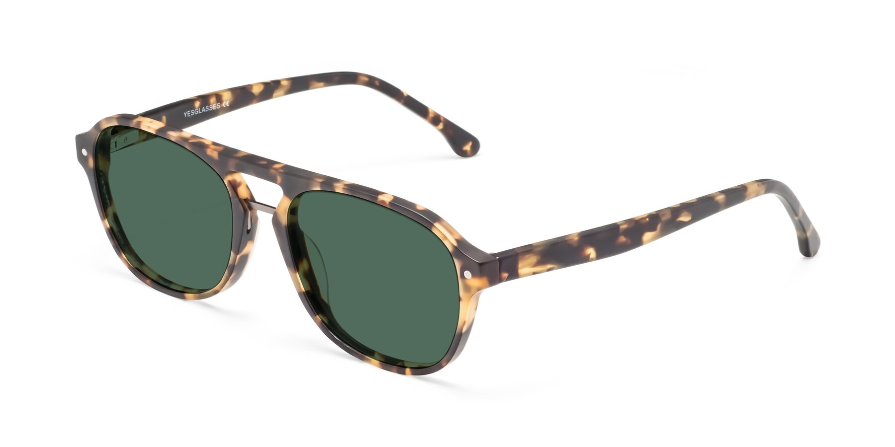 Angle of 17416 in Matte Tortoise with Green Polarized Lenses