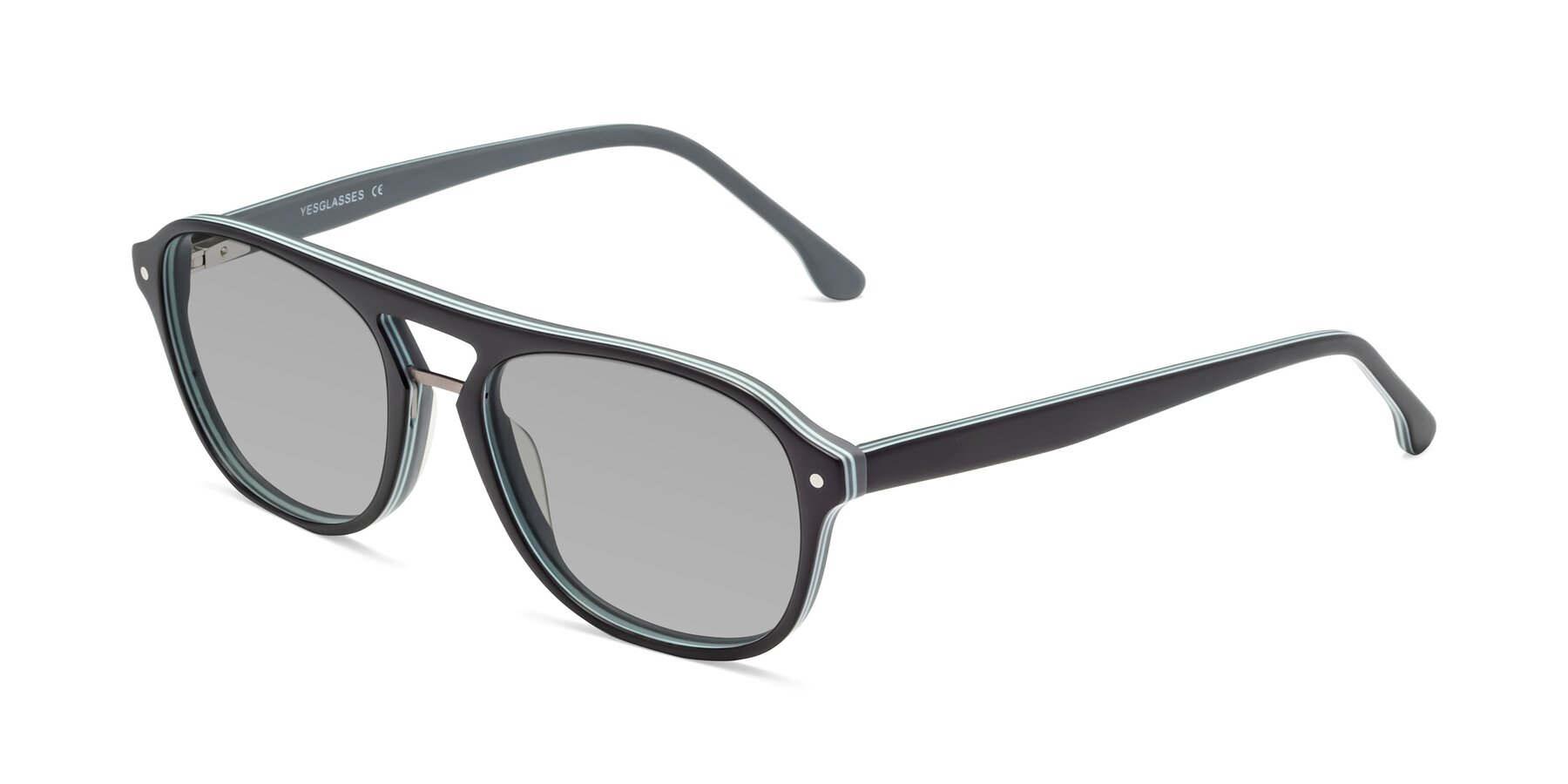 Angle of 17416 in Matte Black with Light Gray Tinted Lenses