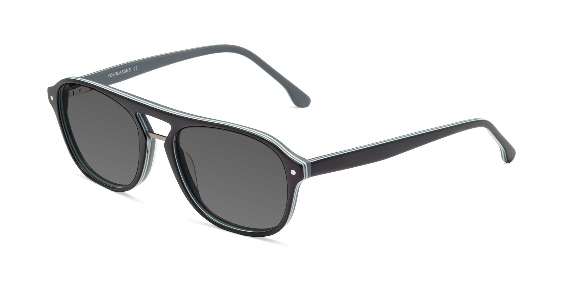 Angle of 17416 in Matte Black with Medium Gray Tinted Lenses