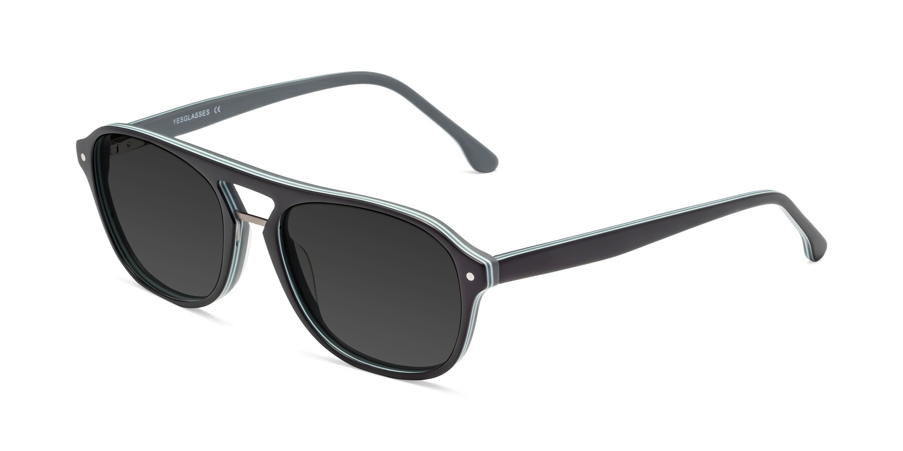 Angle of 17416 in Matte Black with Gray Tinted Lenses