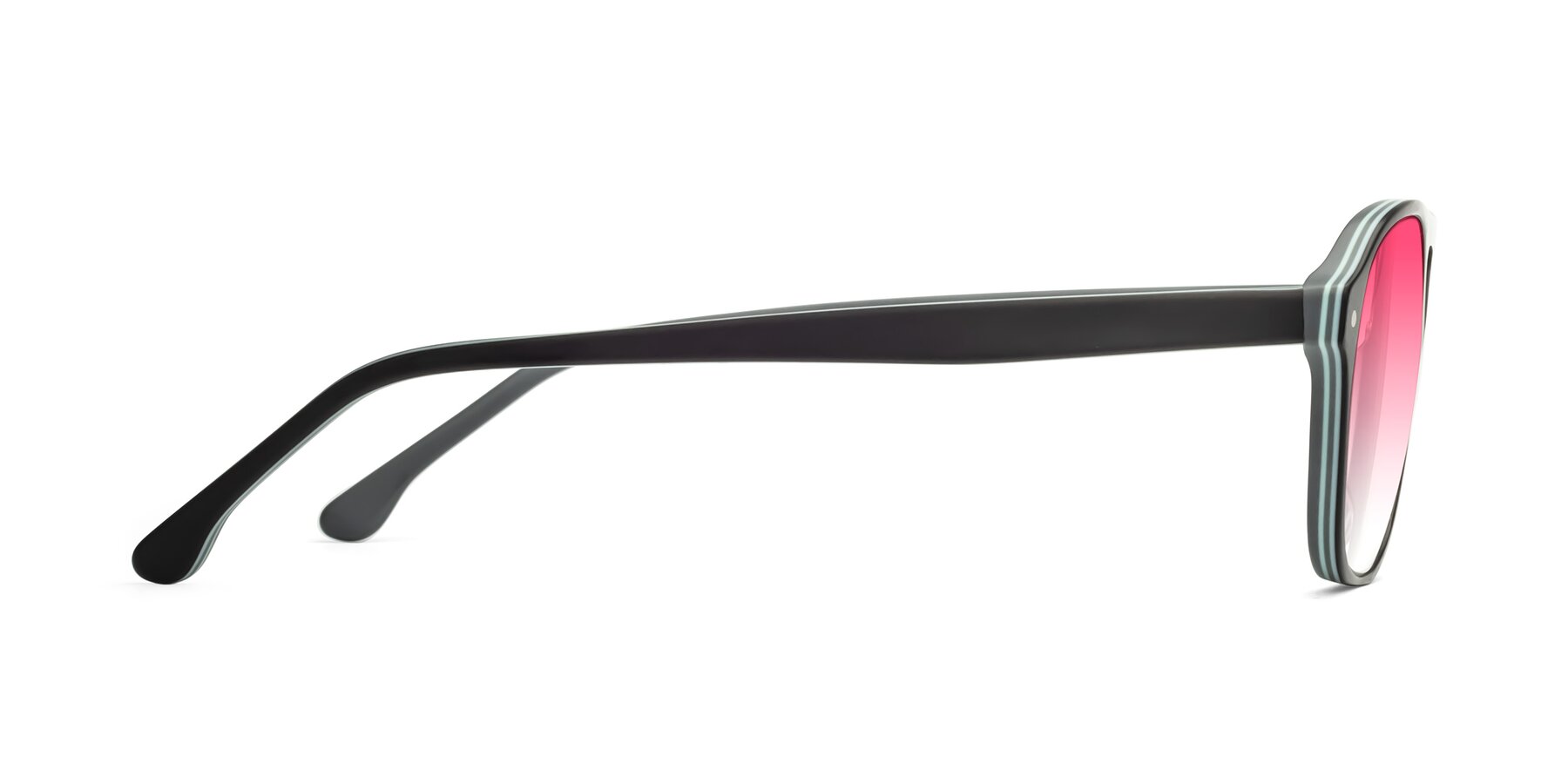 Side of 17416 in Matte Black with Pink Gradient Lenses