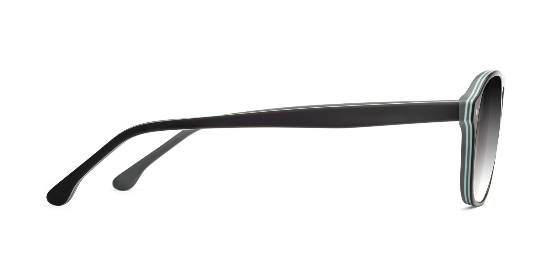Side of 17416 in Matte Black with Gray Gradient Lenses