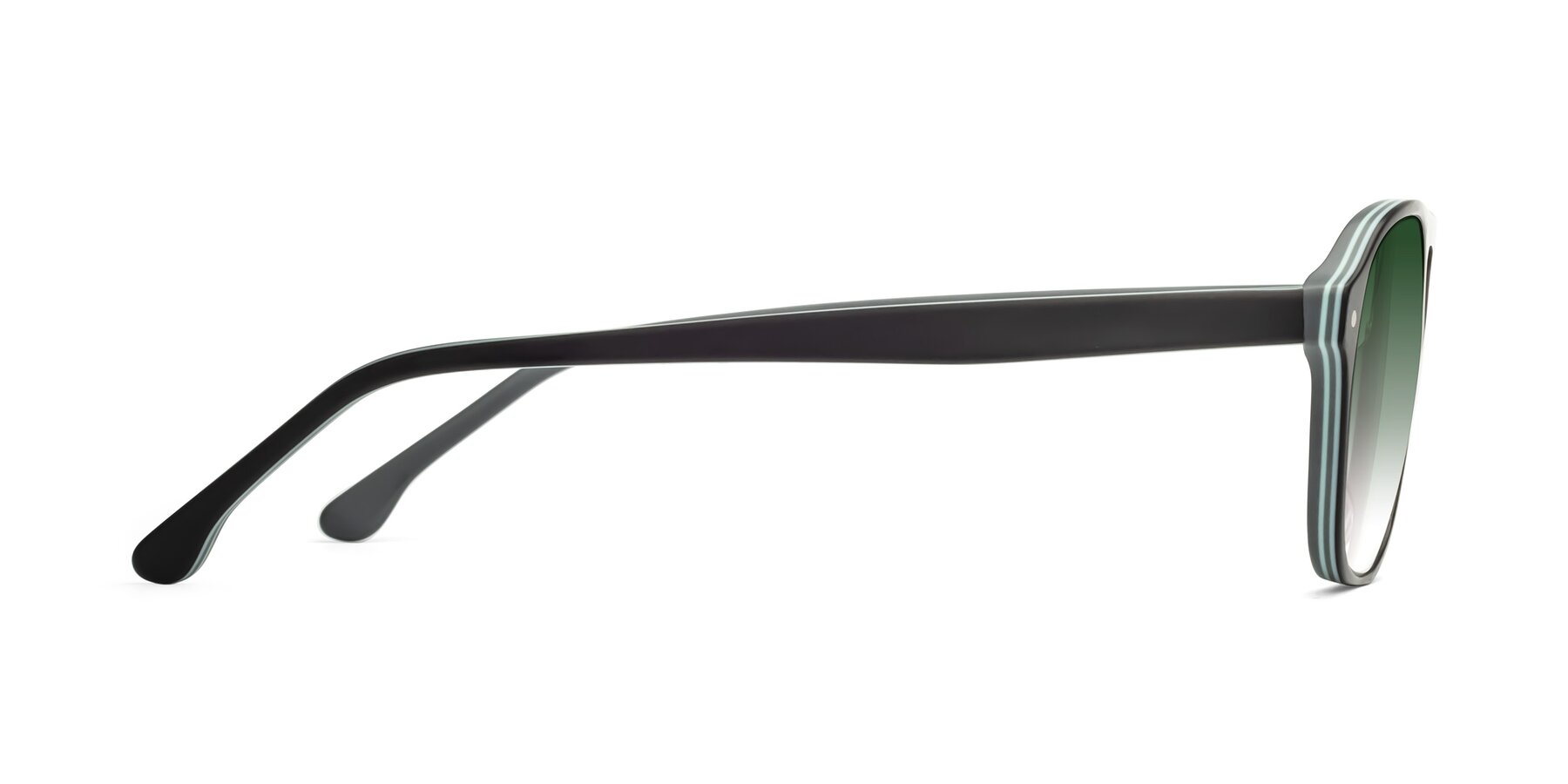 Side of 17416 in Matte Black with Green Gradient Lenses