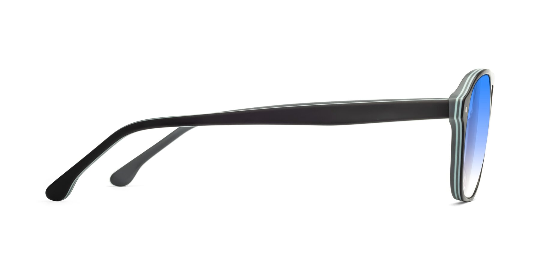 Side of 17416 in Matte Black with Blue Gradient Lenses