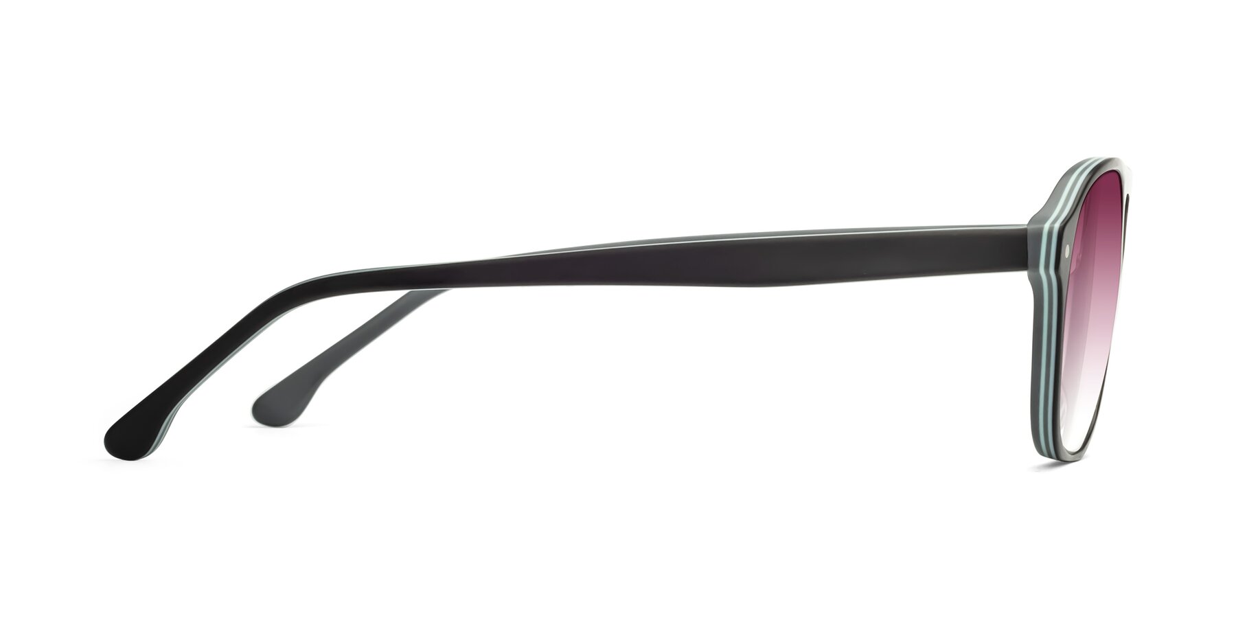 Side of 17416 in Matte Black with Wine Gradient Lenses