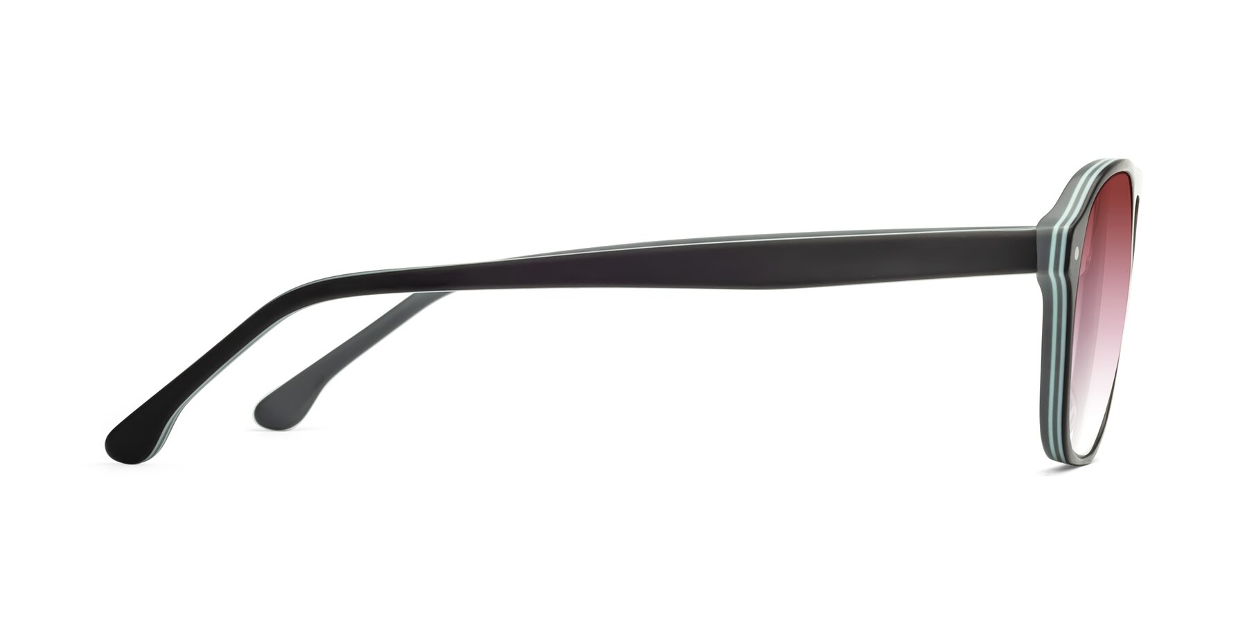 Side of 17416 in Matte Black with Garnet Gradient Lenses