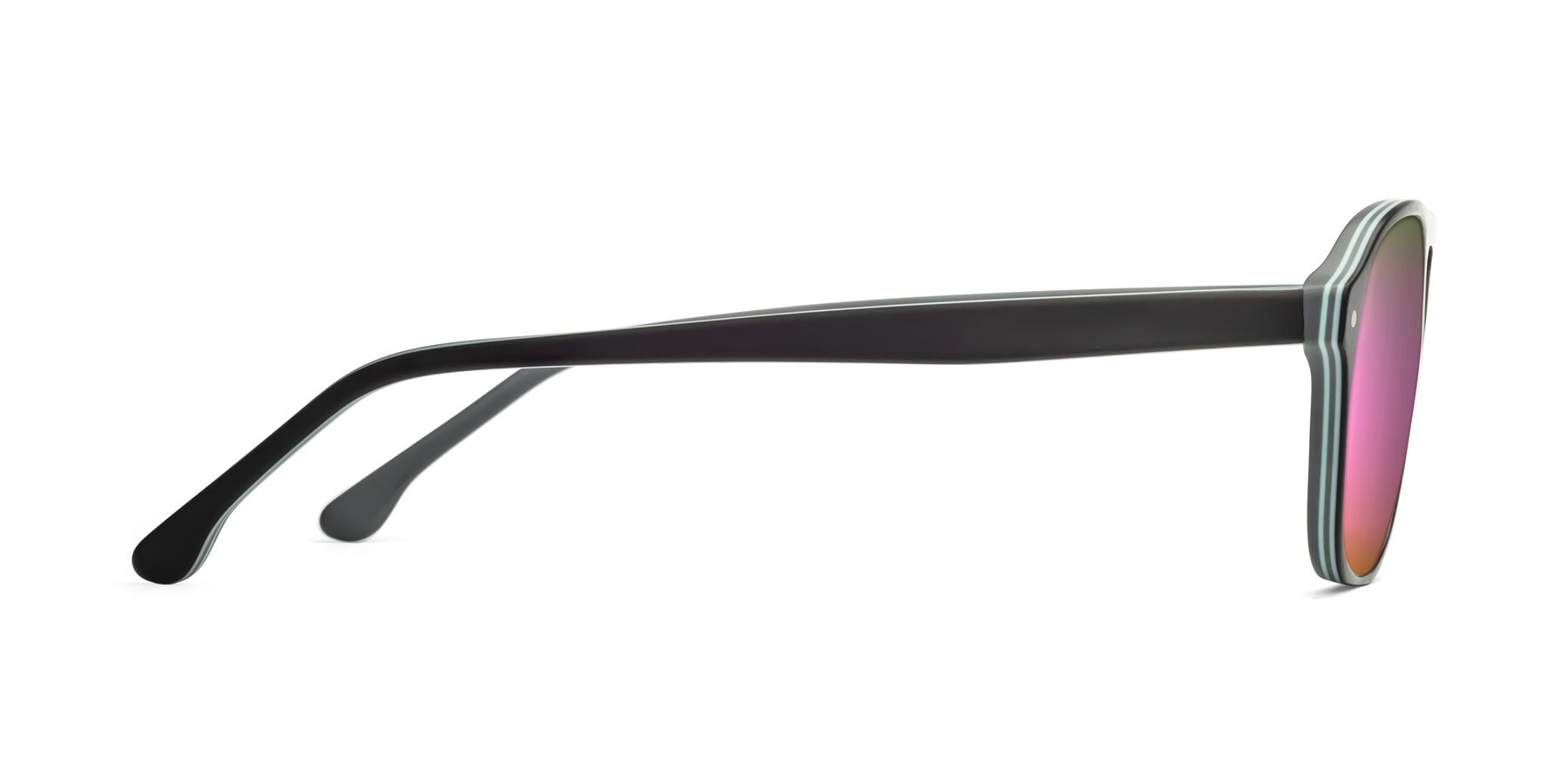 Side of 17416 in Matte Black with Pink Mirrored Lenses