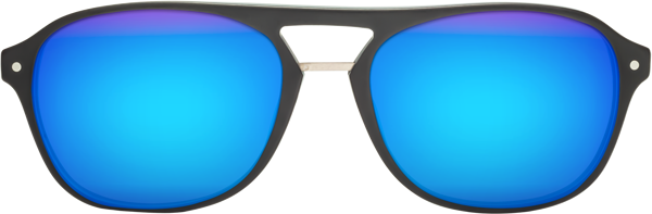 Matte Black Grandpa Acetate Aviator Mirrored Sunglasses With Blue Sunwear Lenses 17416 2591