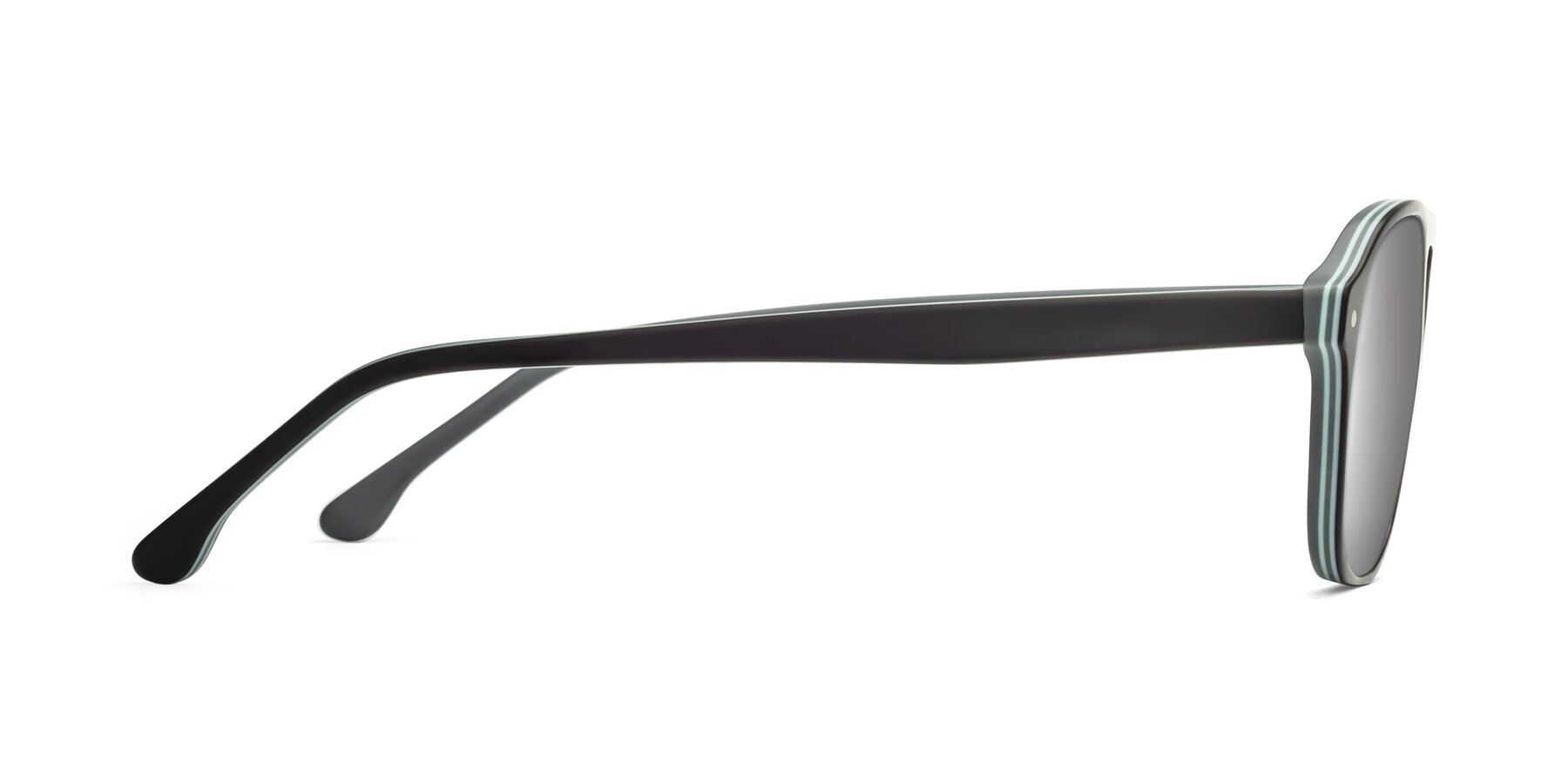 Side of 17416 in Matte Black with Silver Mirrored Lenses