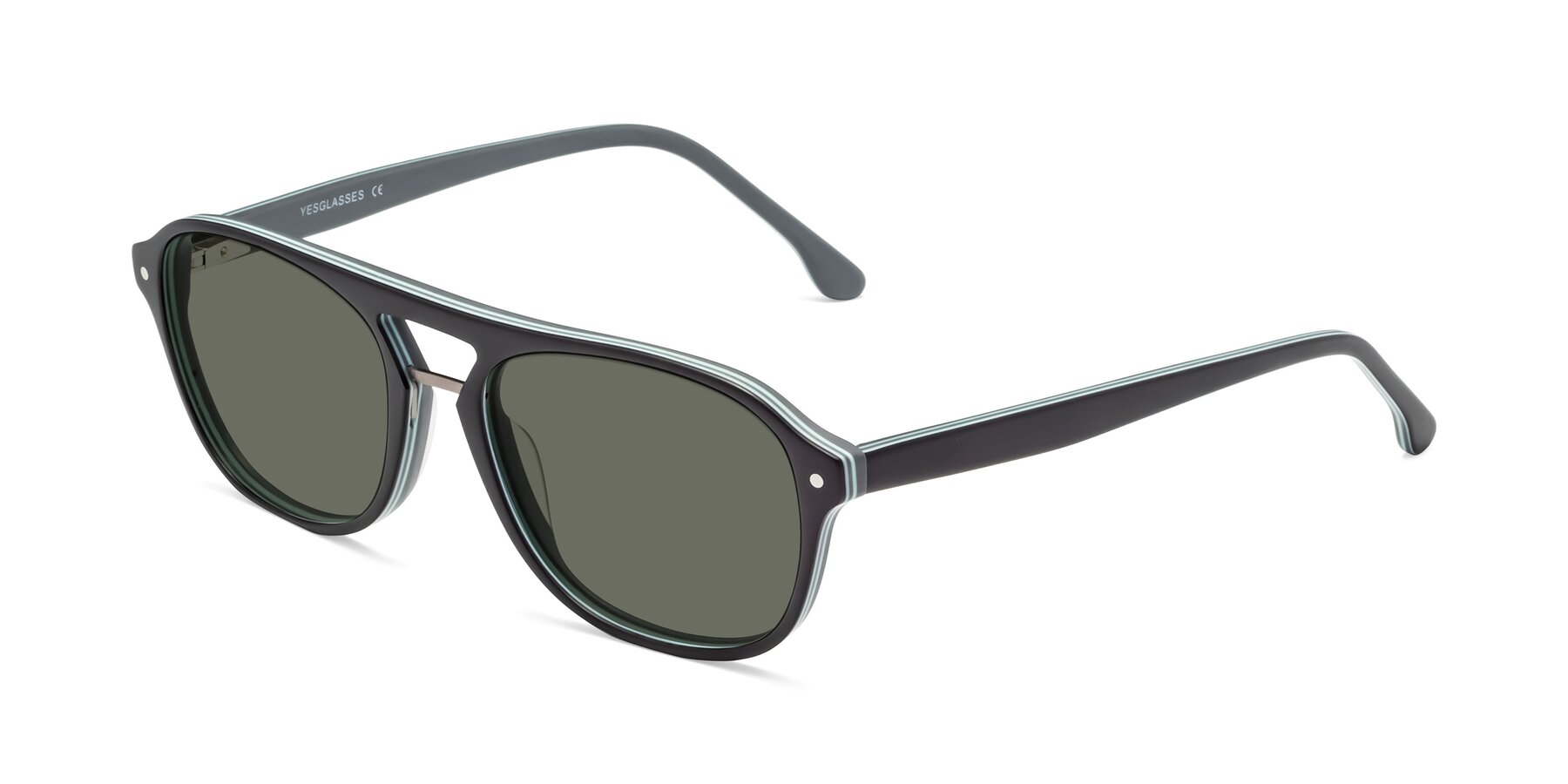 Angle of 17416 in Matte Black with Gray Polarized Lenses