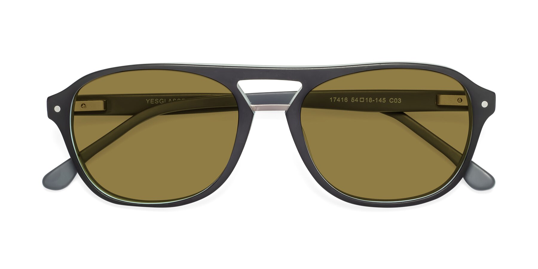 Folded Front of 17416 in Matte Black with Brown Polarized Lenses