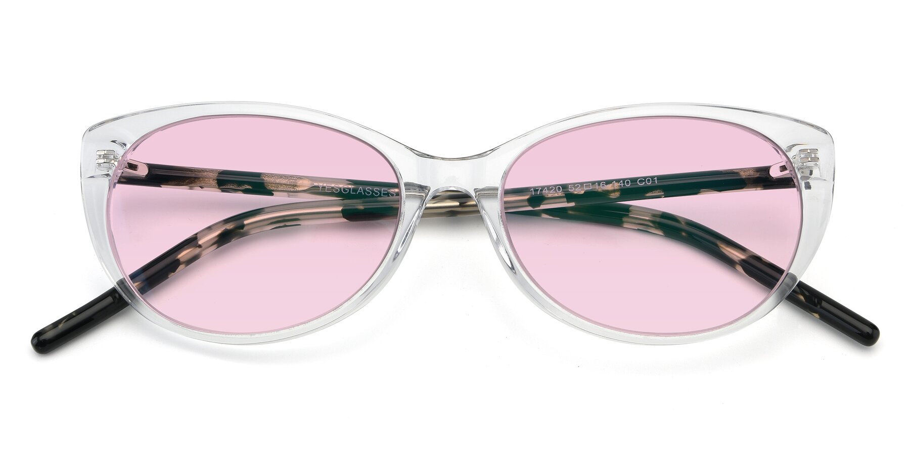 Folded Front of 17420 in Clear with Light Pink Tinted Lenses