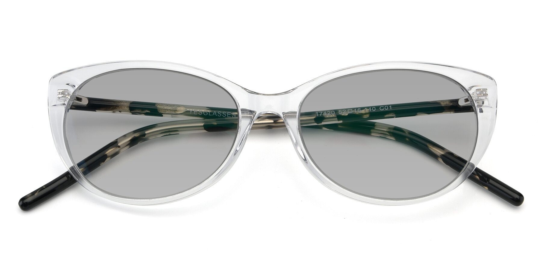 Folded Front of 17420 in Clear with Light Gray Tinted Lenses