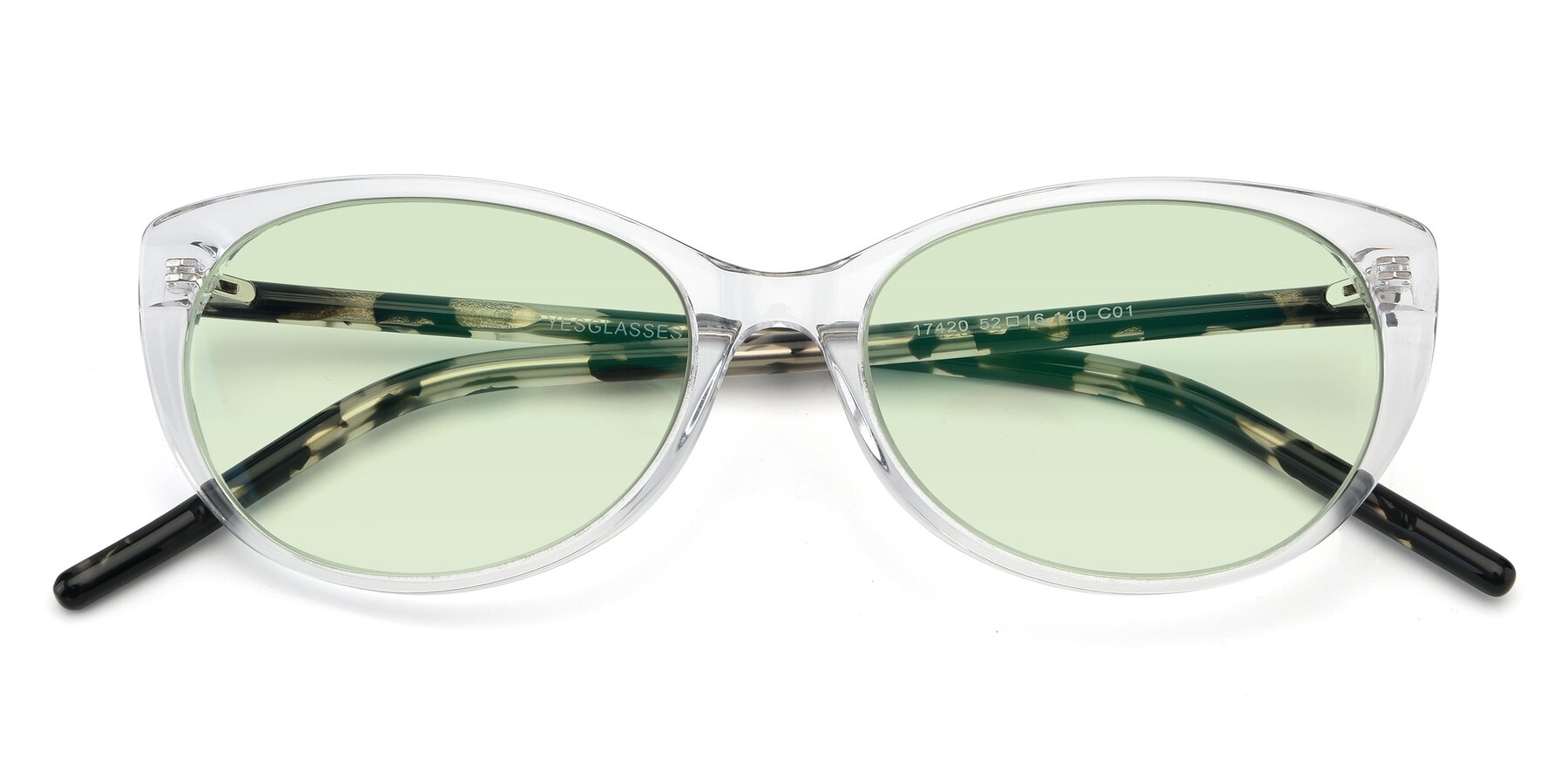 Folded Front of 17420 in Clear with Light Green Tinted Lenses
