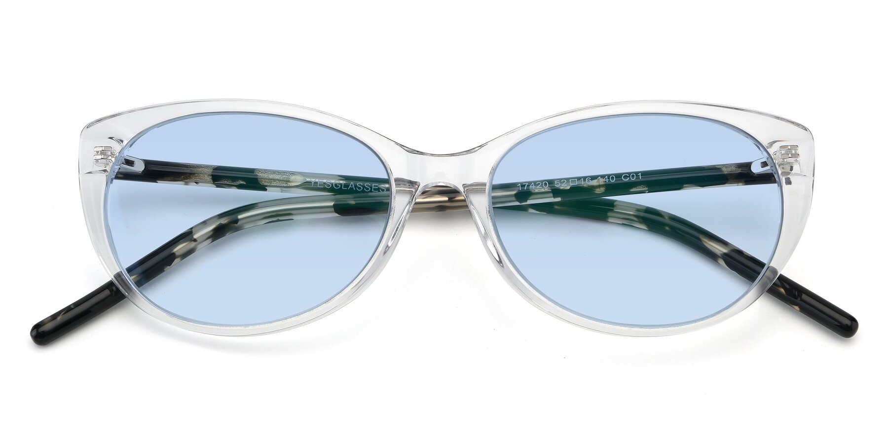 Folded Front of 17420 in Clear with Light Blue Tinted Lenses