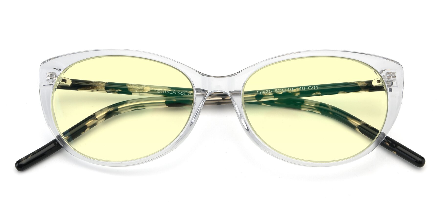 Folded Front of 17420 in Clear with Light Yellow Tinted Lenses