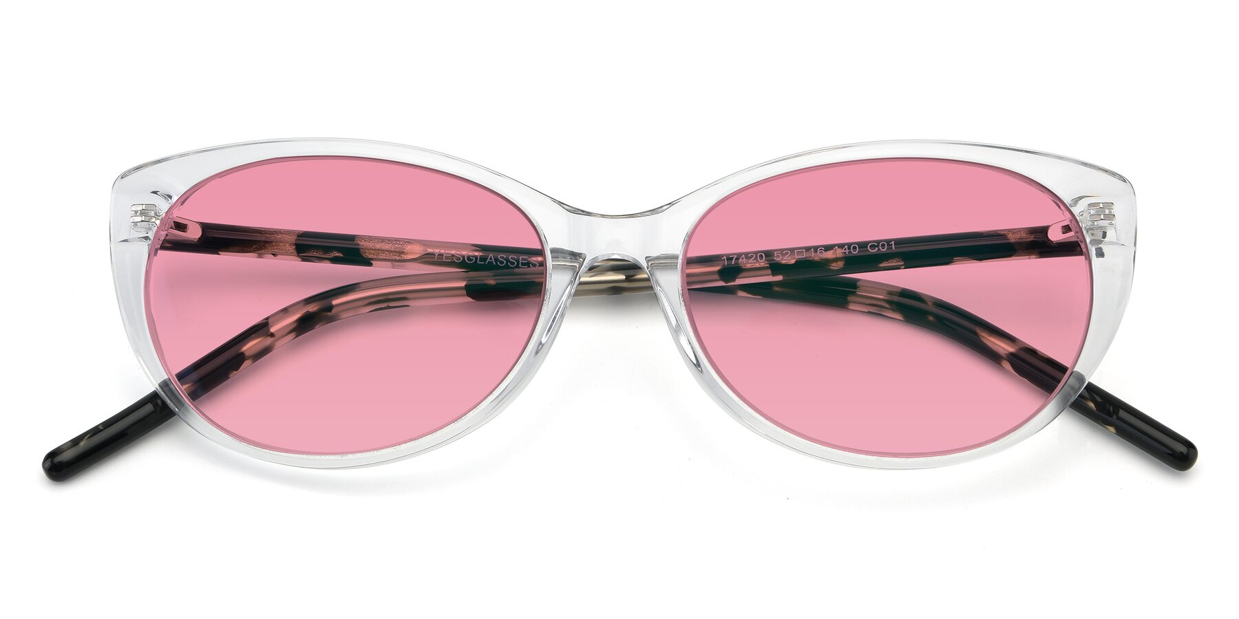 Folded Front of 17420 in Clear with Pink Tinted Lenses