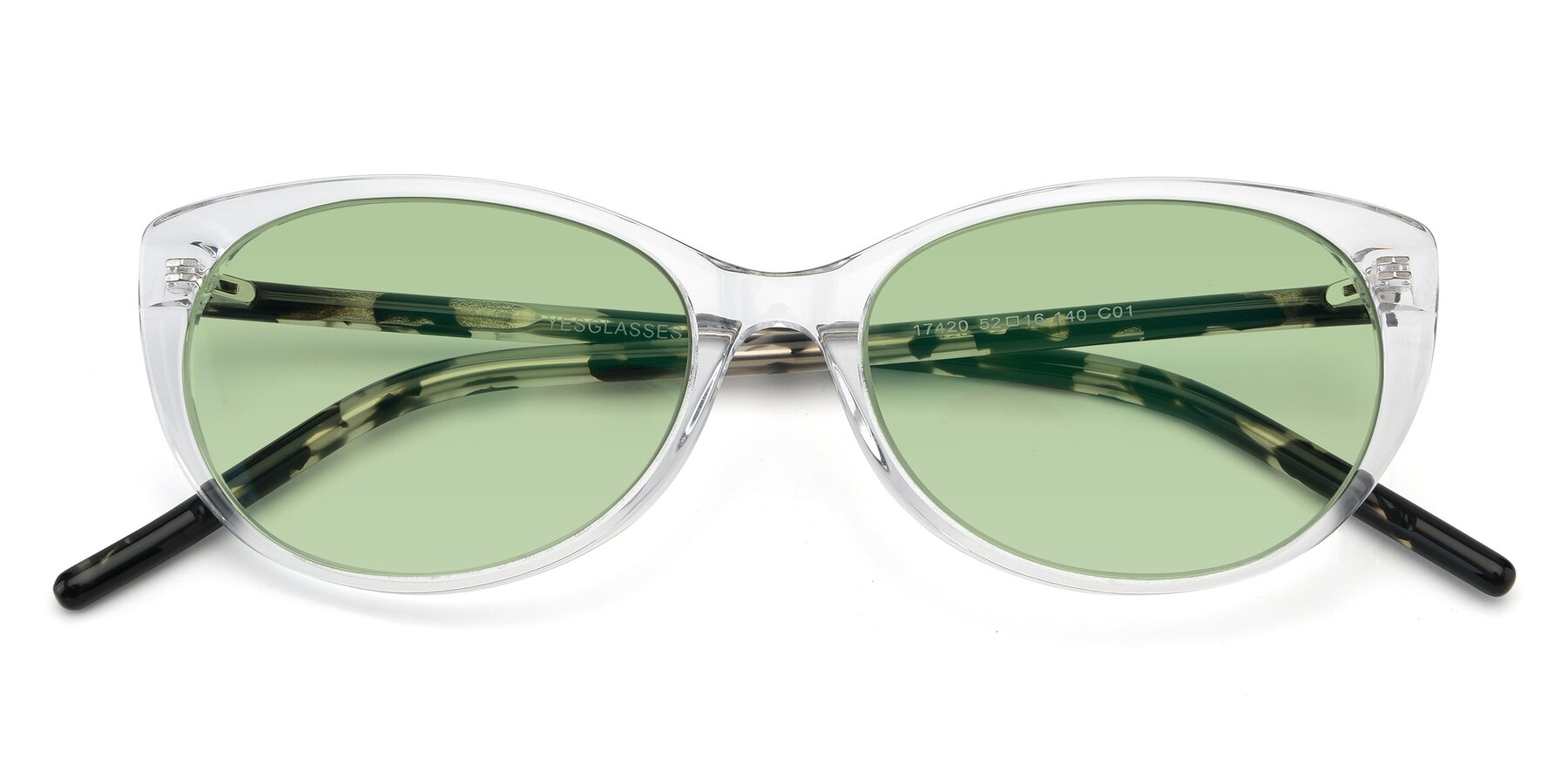 Folded Front of 17420 in Clear with Medium Green Tinted Lenses