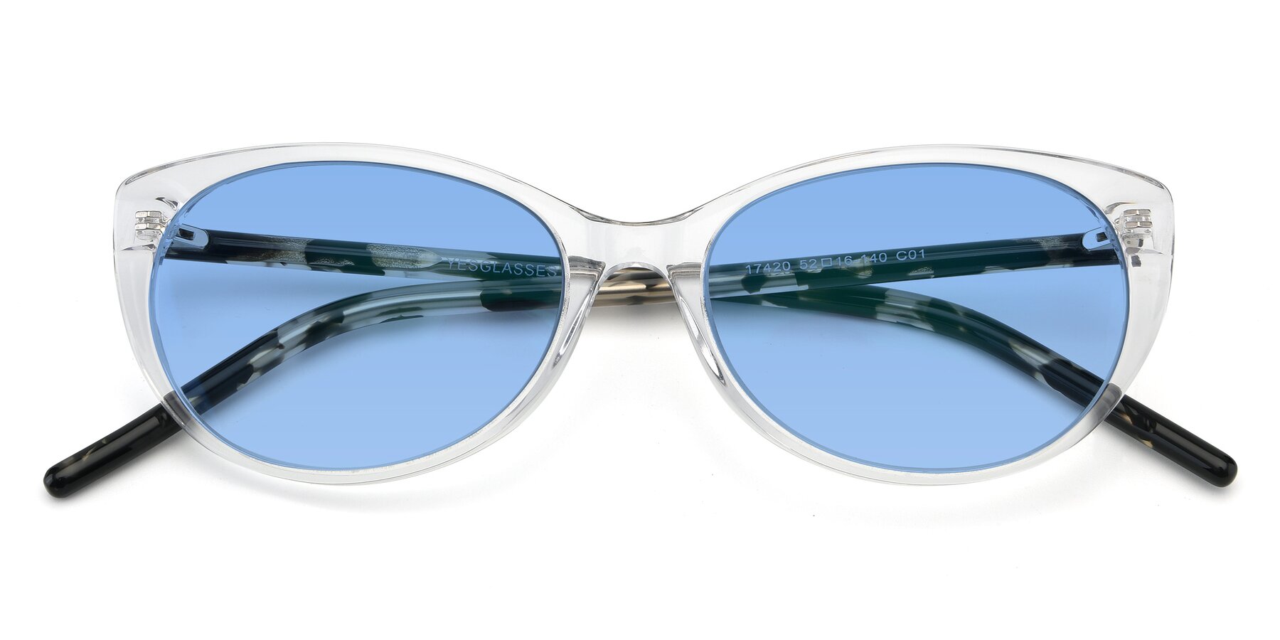 Folded Front of 17420 in Clear with Medium Blue Tinted Lenses