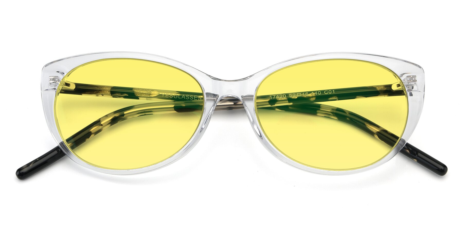 Folded Front of 17420 in Clear with Medium Yellow Tinted Lenses