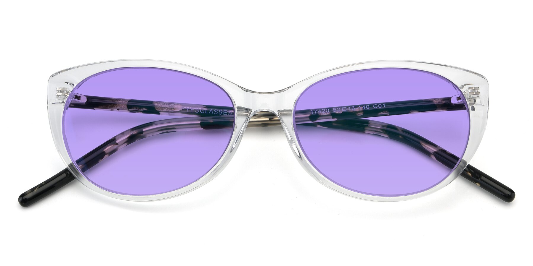 Folded Front of 17420 in Clear with Medium Purple Tinted Lenses